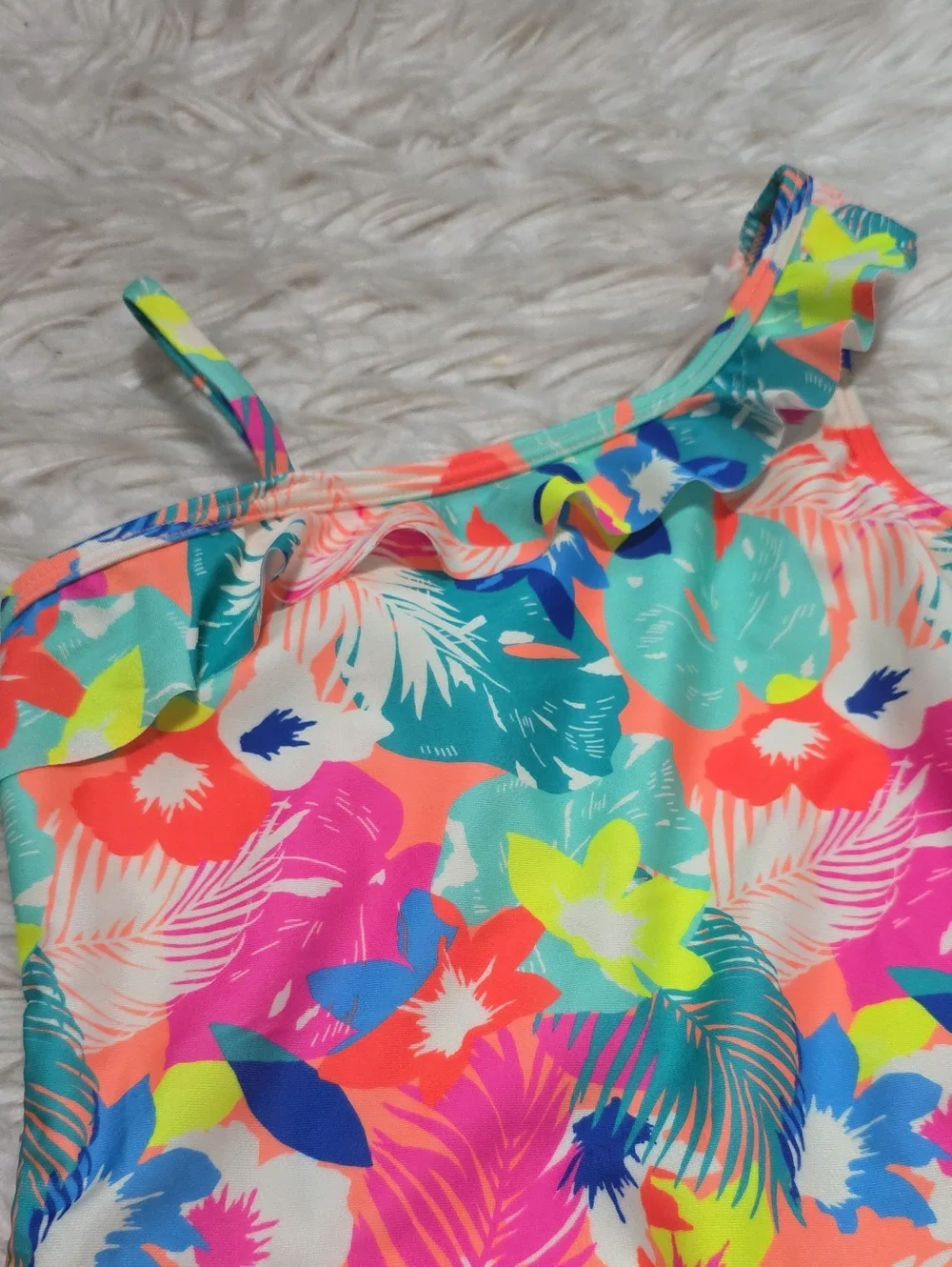 NWT Cat & Jack One Piece Tropical Bathing Suit- S Or 6/7